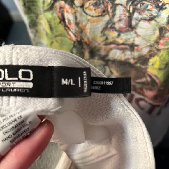 NWOT Polo Sport Ralph Lauren White w Logo Adult Cap Hat SZ Med/Lrg - RARE! - Picture 8 of 9